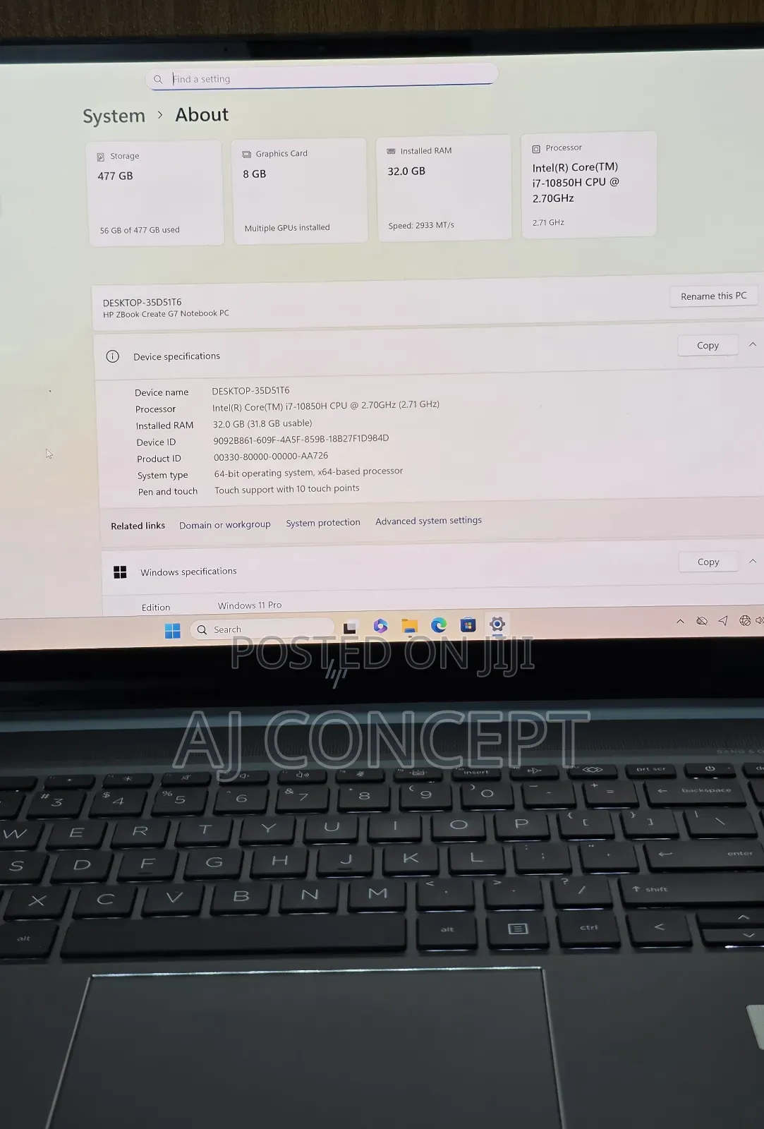 Laptop HP ZBook Create G7 32GB Intel Core i7 SSD 512GB