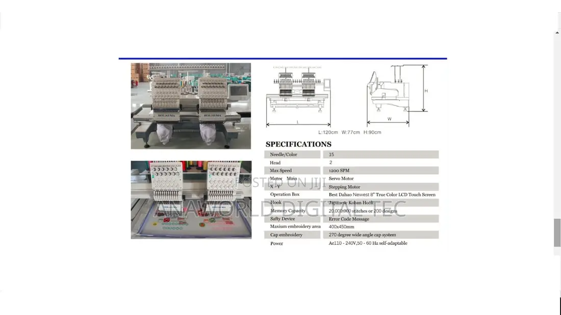 Double 2heads Holiauma Embroidery Monogramming Machine