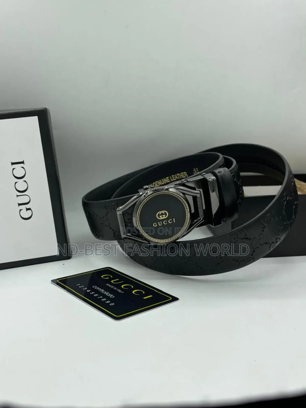 Gucci Black Leather Belt