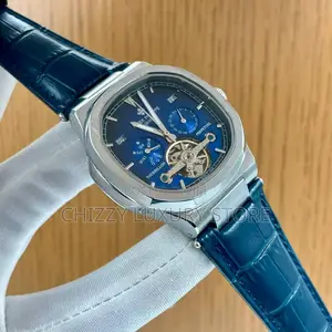 Patek Philippe Quality Luxury Genuine Leather Chronograph Wristwatch