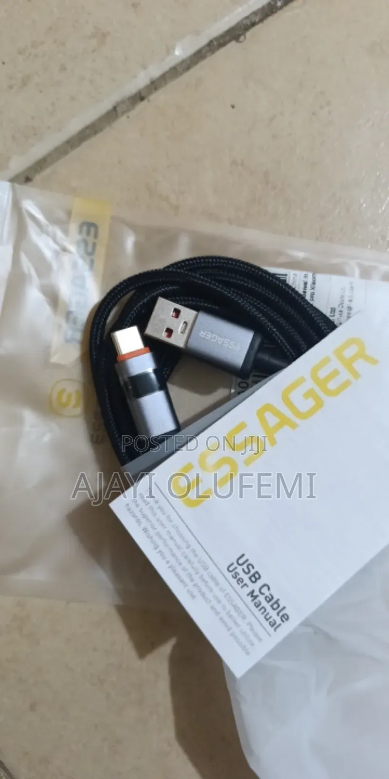 Essager 100w Type C to C Cable.