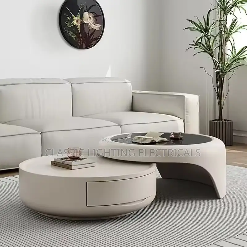 Quality 2 in 1 Center Table With Glass Top