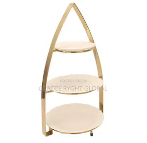 3 Tier Triangular Ceramic Food Display Stand