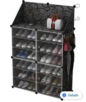Heavy Duty High Quality Plastic Cover Shoe Rack Wardrobe