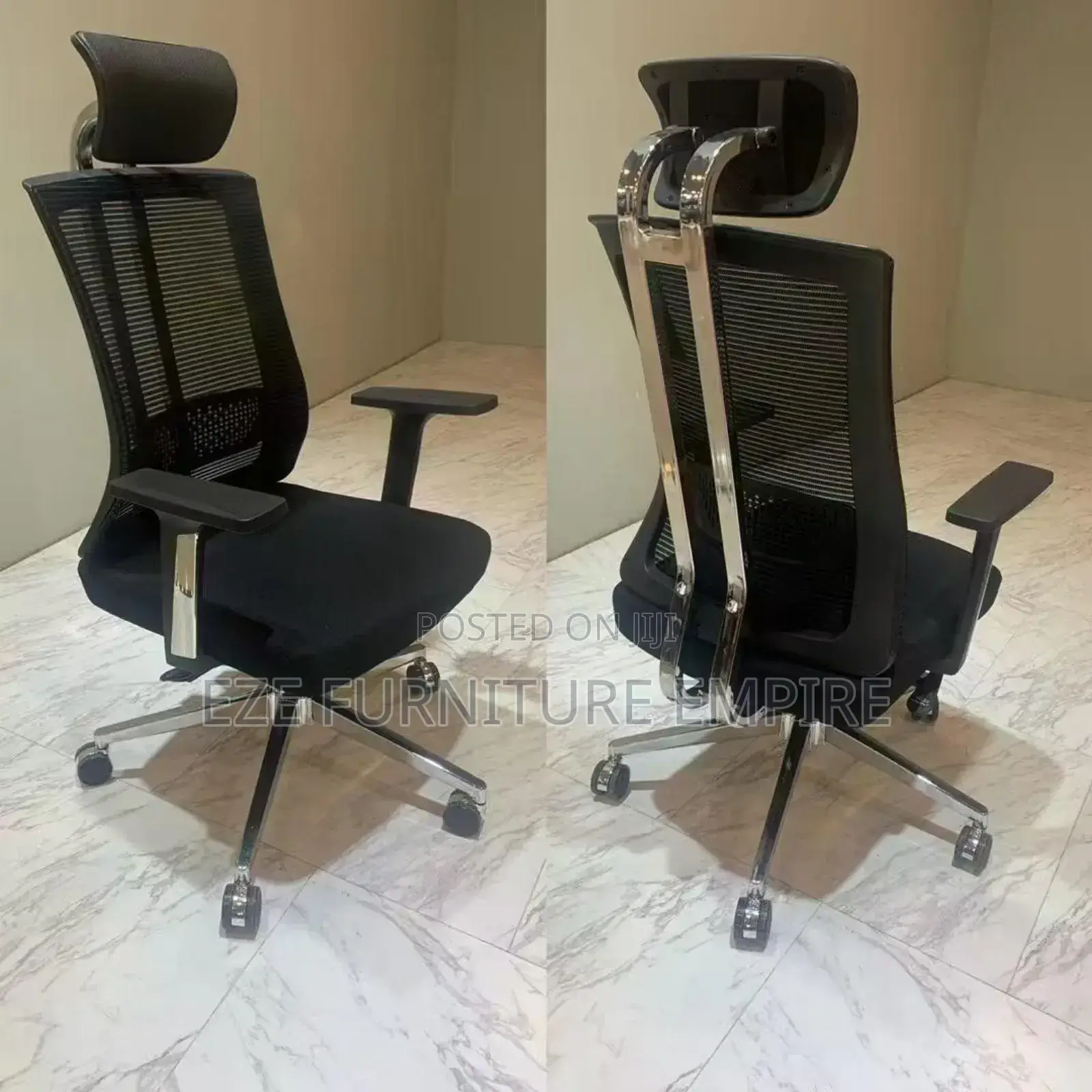 Iron Lumbar Support Executive Office Chair