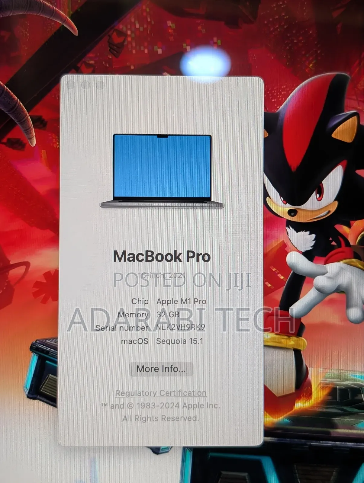 Laptop Apple MacBook Pro 2021 M1 32GB Intel Core I9 SSD 1T