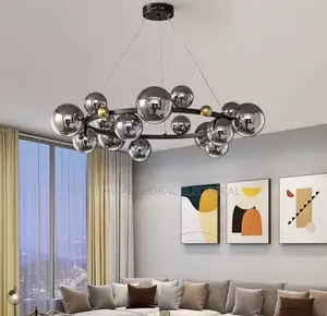 Nordic Glass Ball Smoky Glass Chandelier