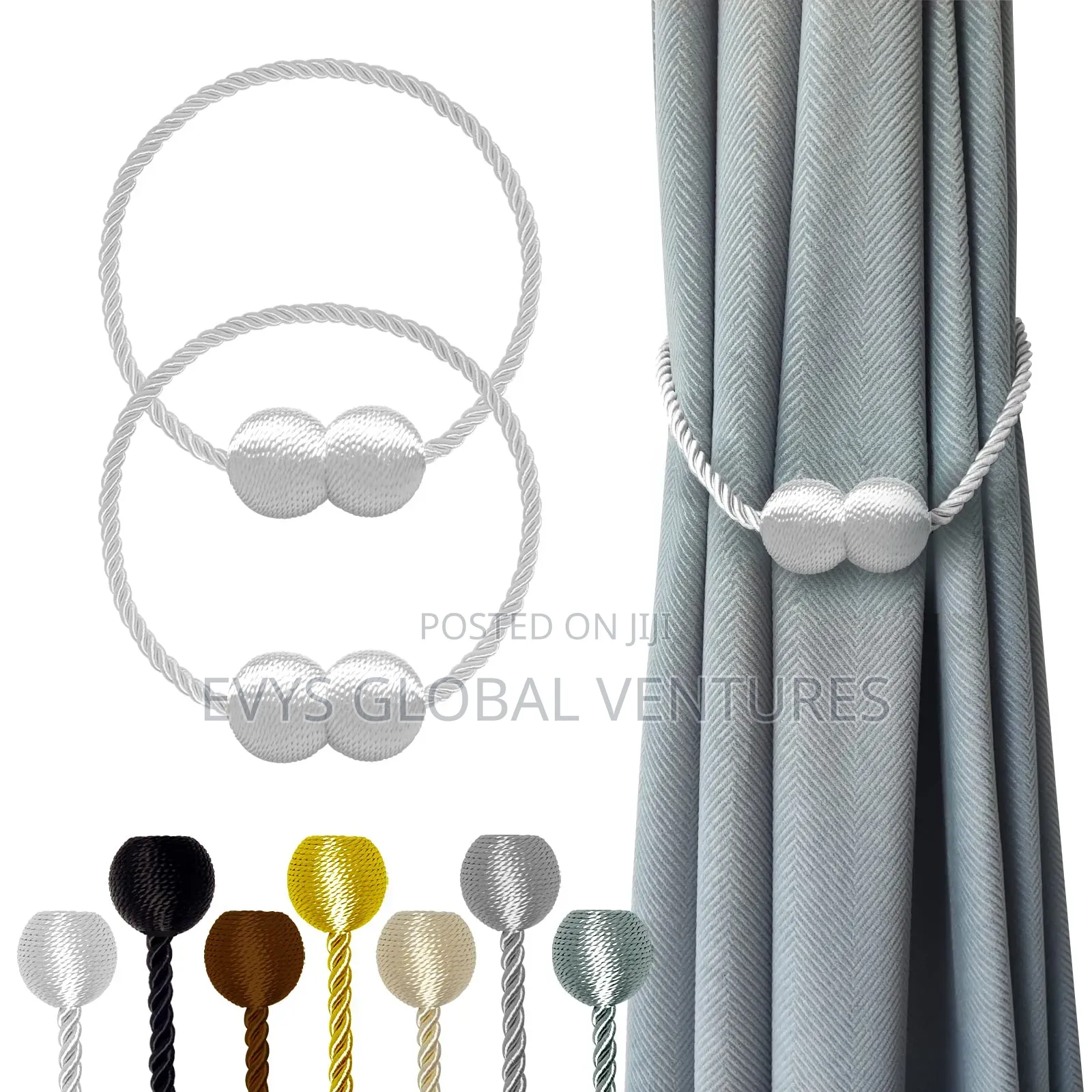 Magnetic Curtain Tieback Holder - 1 Pair