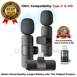 Mic Wireless Anc Microphone Receiver iPhone Type C Lavalier Lapel.