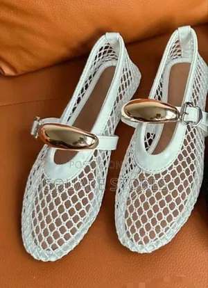 Buckle Flat Ballet Shoes in Colours Black and White, Sizes 37 - 42