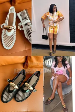Buckle Flat Ballet Shoes in Colours Black and White, Sizes 37 - 42