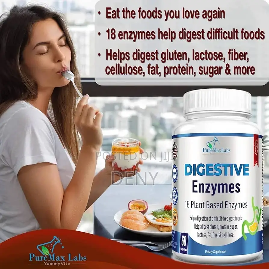 Pure Max Labs Digestive Enzymes 18plant Based Enzymes 60capsules