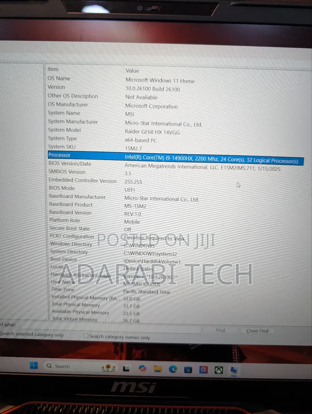 Laptop MSI Raider GE68HX 13vi-202us 32GB Intel Core I9 SSD 1T
