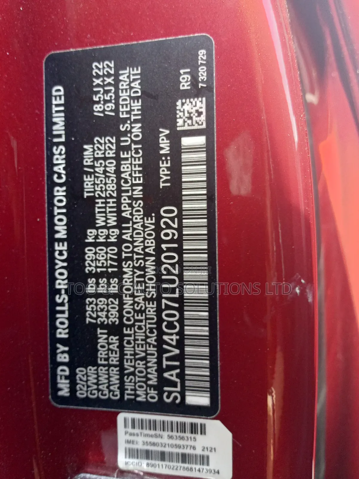 Rolls-Royce Cullinan Base 2020 Red
