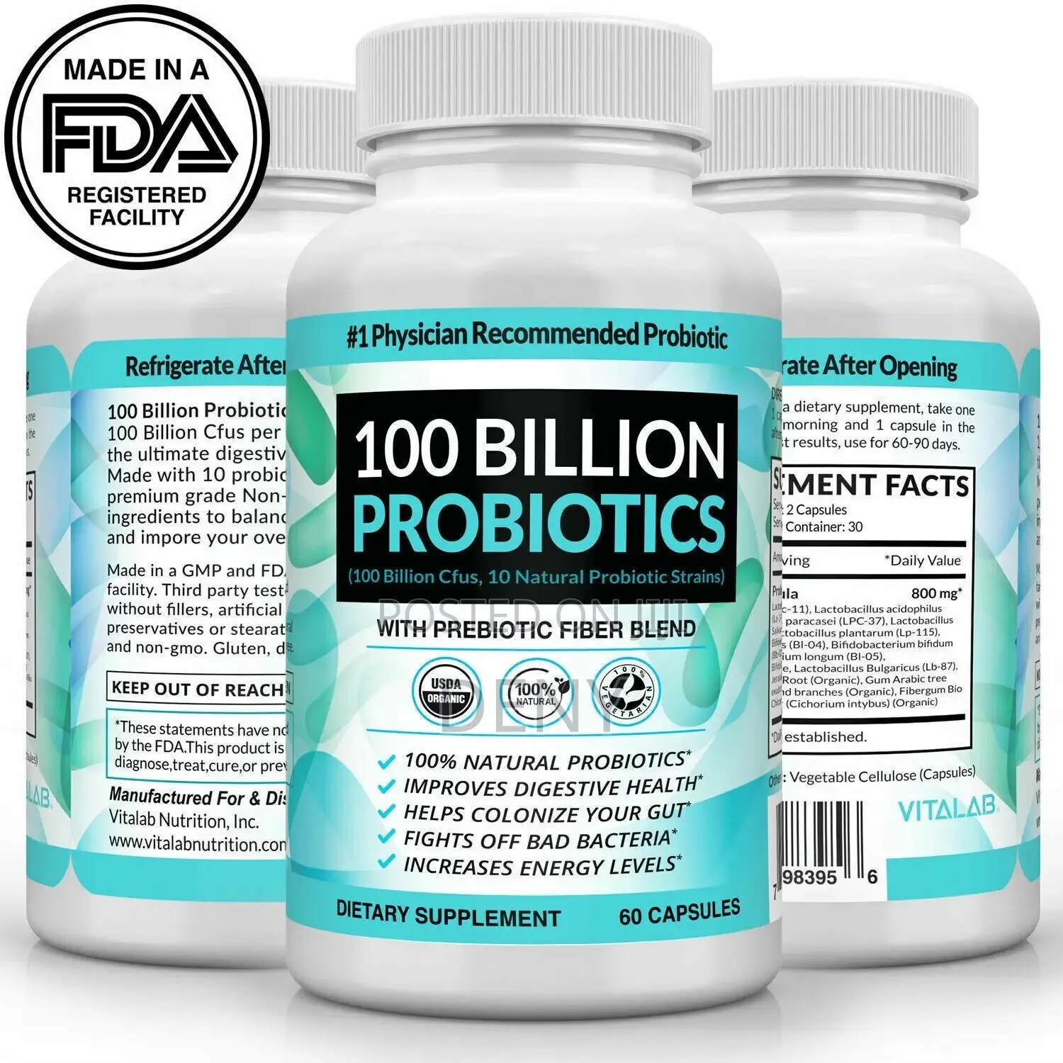 100 Billion Probiotics With Prebiotic Fiber Blend