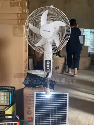 Solar Rechargeable Fan With a Dc Bulb