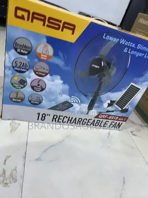 Qasa QRF-6918 Standing Fan – Solar Ready Rechargeable