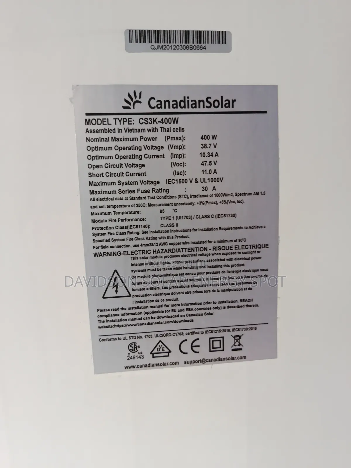 400watt Canadian Solar Panel Is Available