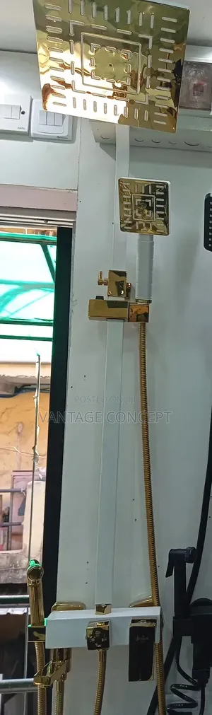Quality White and Gold Shower