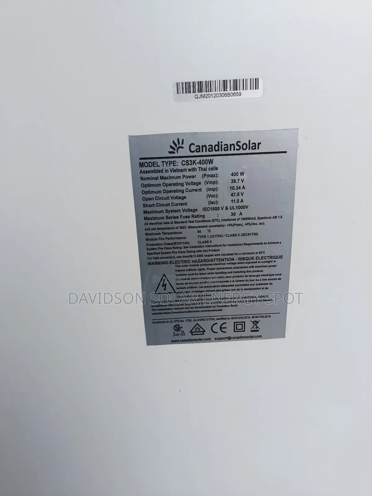 400watt Canadian Solar Panel