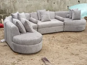 Light Gray Curved Sofa