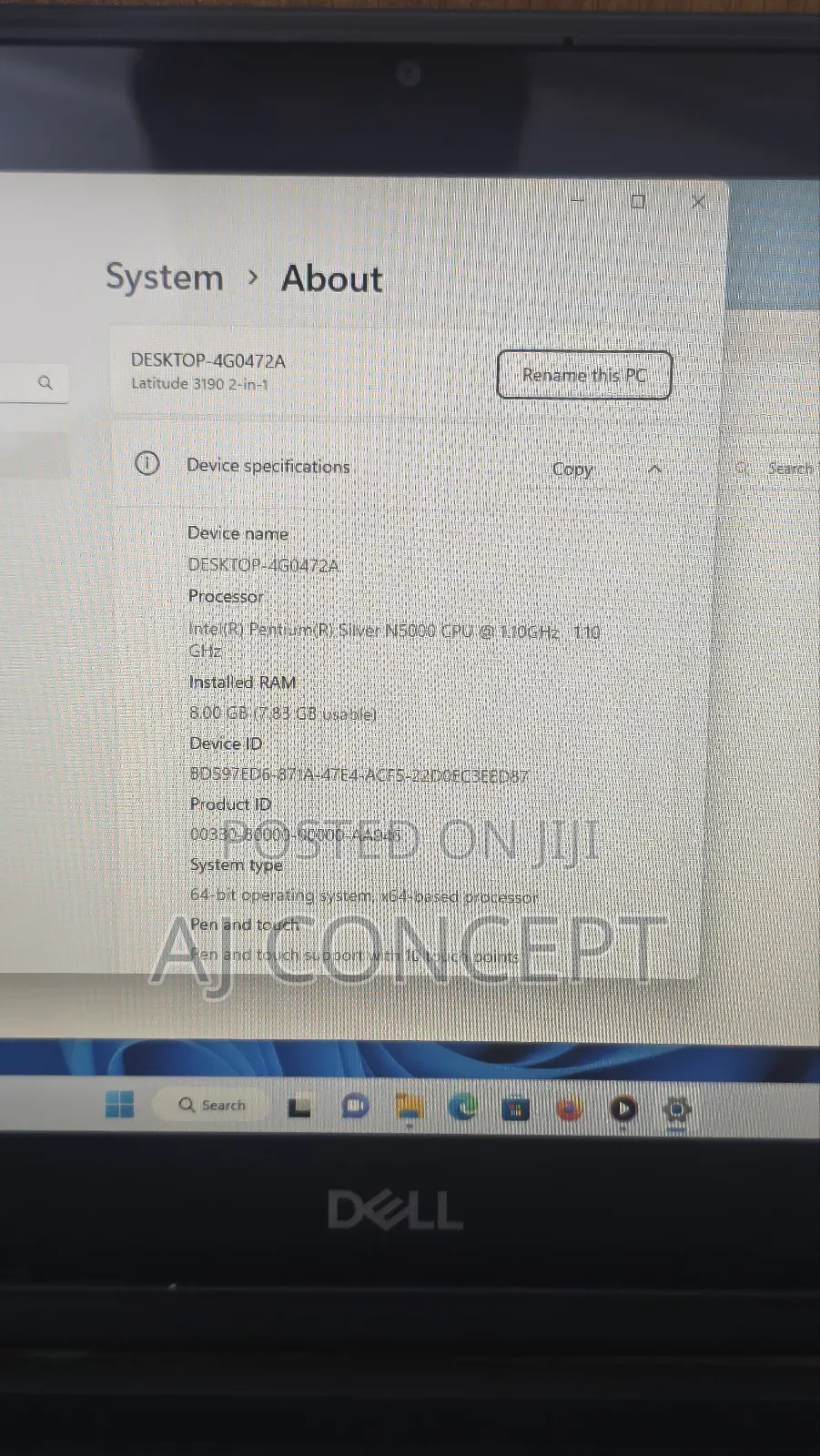 Laptop Dell Latitude 11 3190 8GB Intel Pentium SSD 128GB