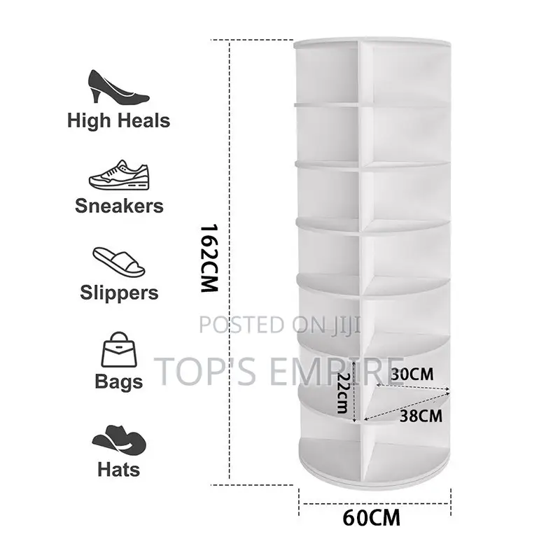 7-Tier 360° Rotating Shoe Rack – Space-Saving Tower Shelf