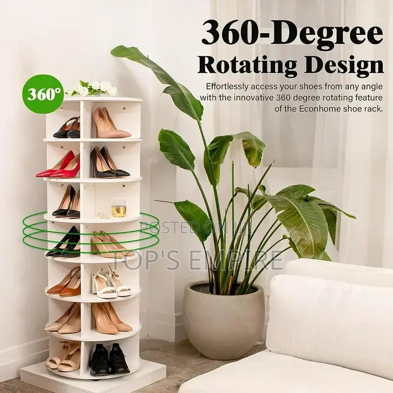 7-Tier 360° Rotating Shoe Rack – Space-Saving Tower Shelf