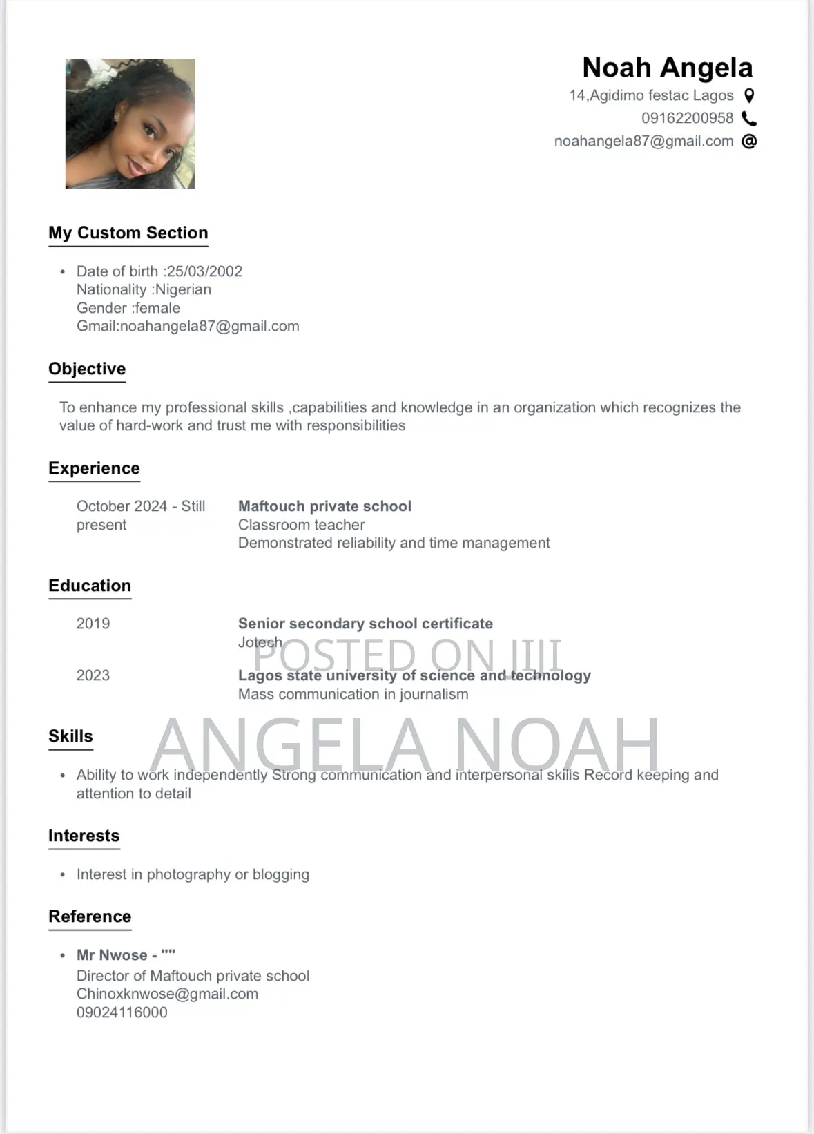 Experienced Supervisor