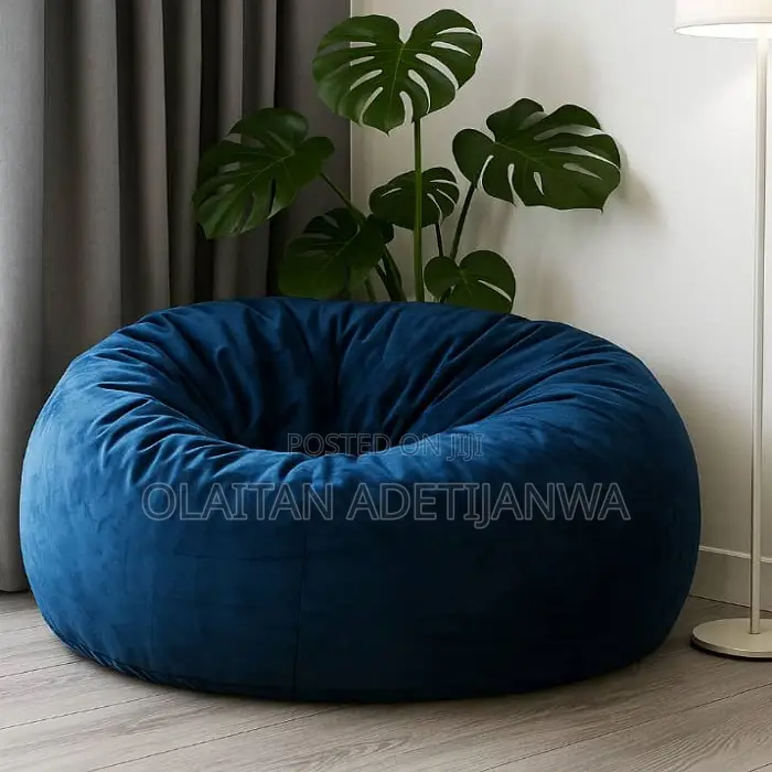 Modern Blue Adjustable Beanbag Sofa Changeable Cover