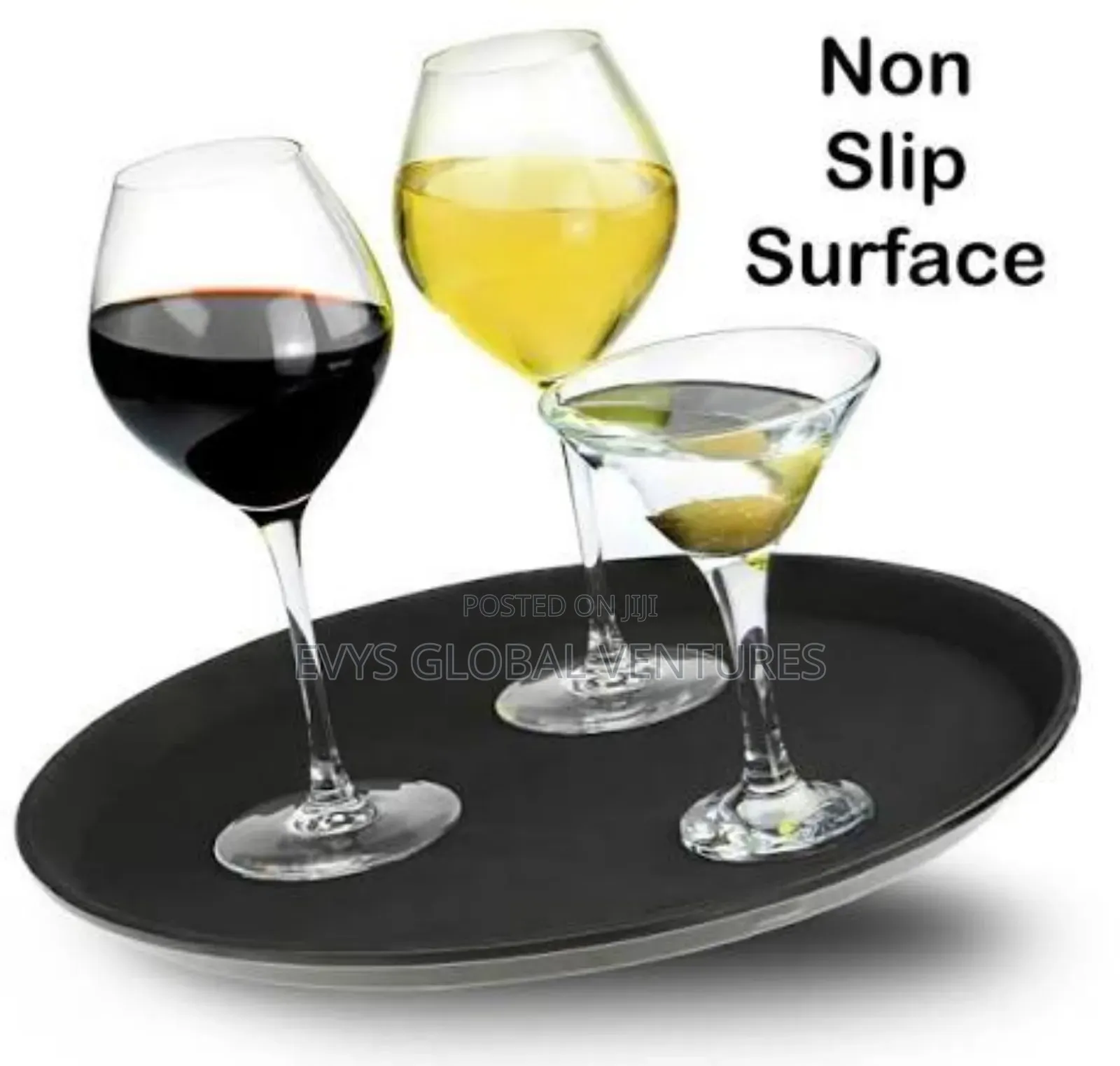 Non Slip Surface Bar Serving Tray - Large