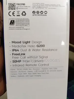 New Tecno Spark Slim 256 GB Black