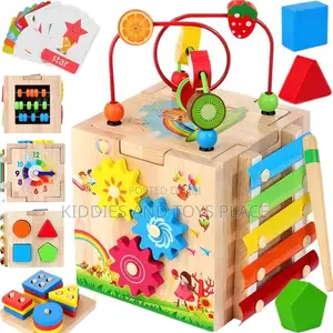 8-in-1 Wooden Baby Activity Cube