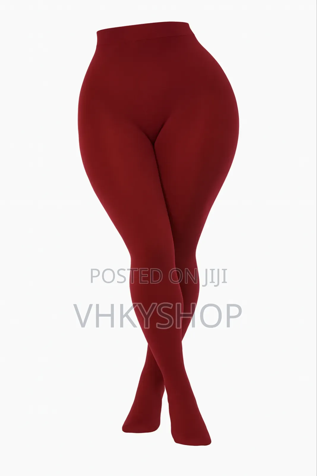 Smooth Opaque Burgundy Plain Pantyhose