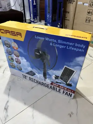 Qasa Solar Rechargeable Fan QRF-6918 – Heat Relief