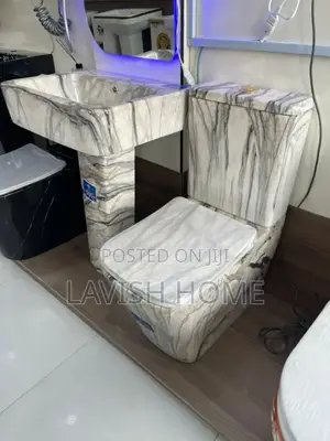 Water Closet and Standing Pedestal Basin Marble