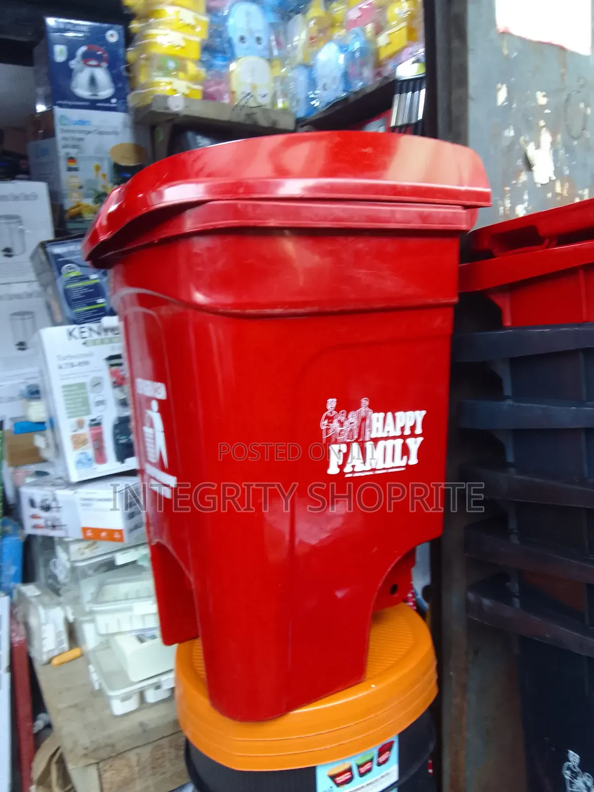 Plastic Dustbin Red 120l
