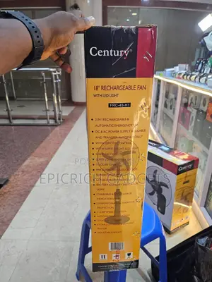 Century 18" Rechargeable Standing Fan With Led Light