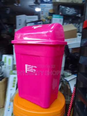 Pink Plastic Dustbin 50l