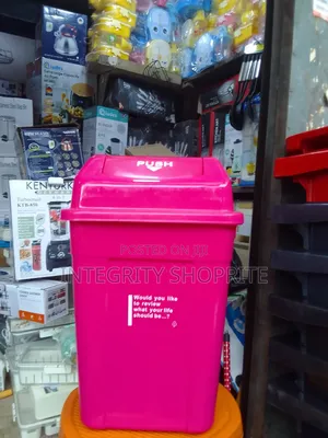 Pink Plastic Dustbin 50l