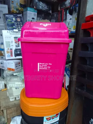 Pink Plastic Dustbin 50l