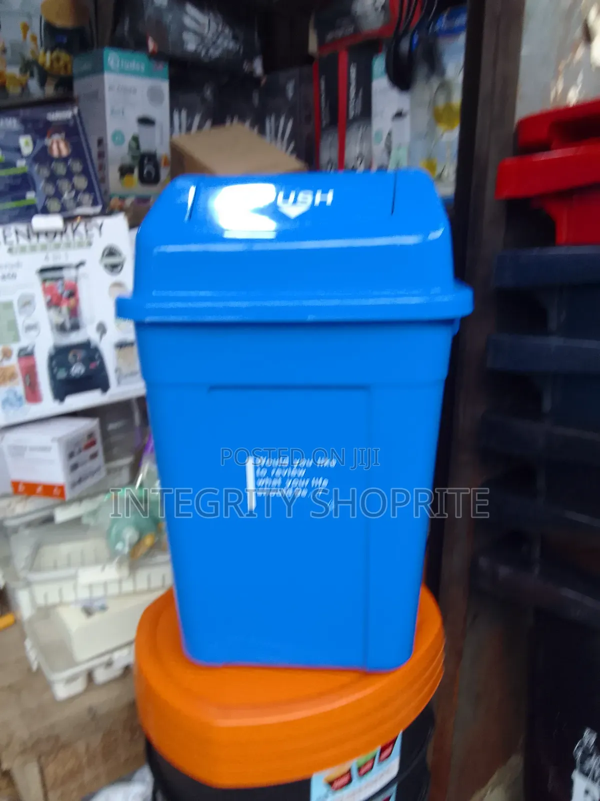 Blue Plastic Waste Bin 50l