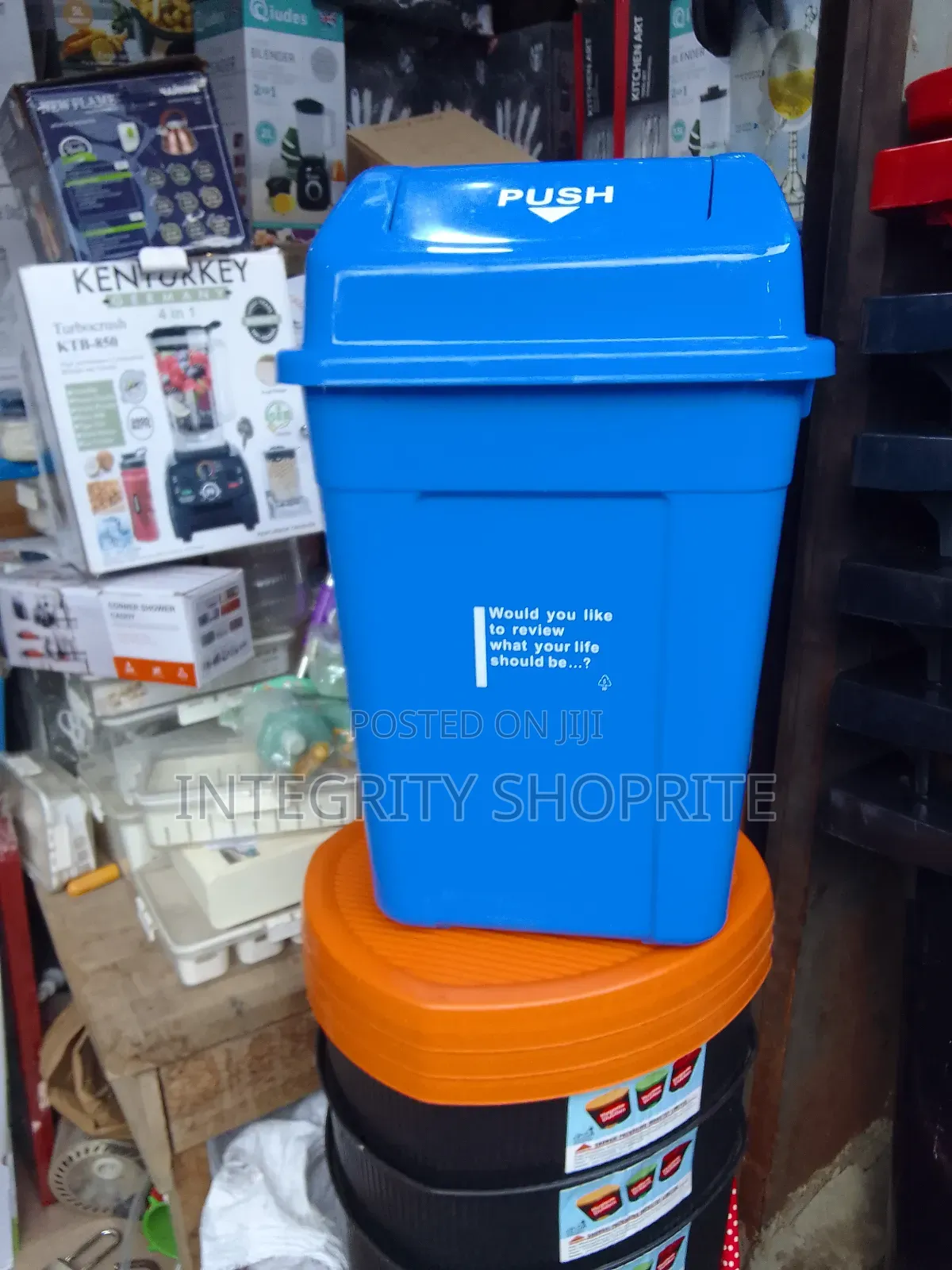 Blue Plastic Waste Bin 50l