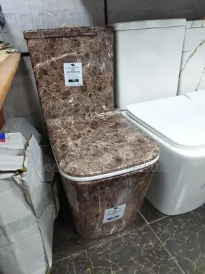Brown Marble Ceramic Toilet Seat Set