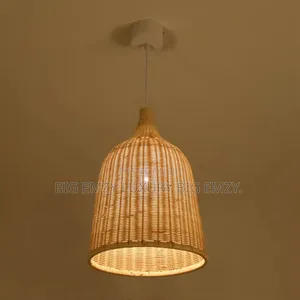 Modern Incandescent Bamboo Pendant Light or Rattan Pendant Lamp.