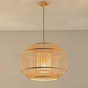 Modern Incandescent Bamboo Pendant Light or Rattan Pendant Lamp.