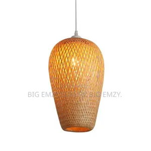 Modern Incandescent Bamboo Pendant Light or Rattan Pendant Lamp.