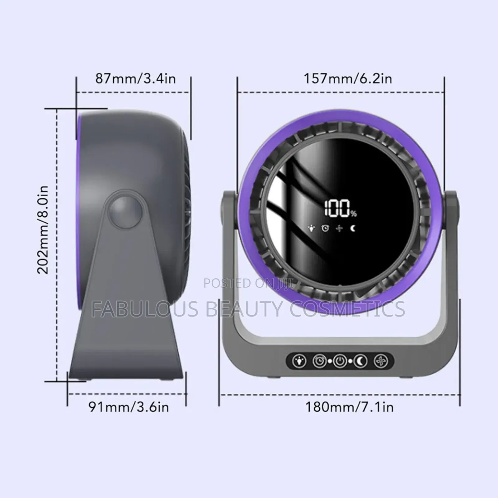 Bladeless Desk Fan, Quiet Digital Display