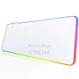 White Gaming Mouse Pad RGB Mousepad Non-Slip 80 X 30 Cm Extra Large Xl