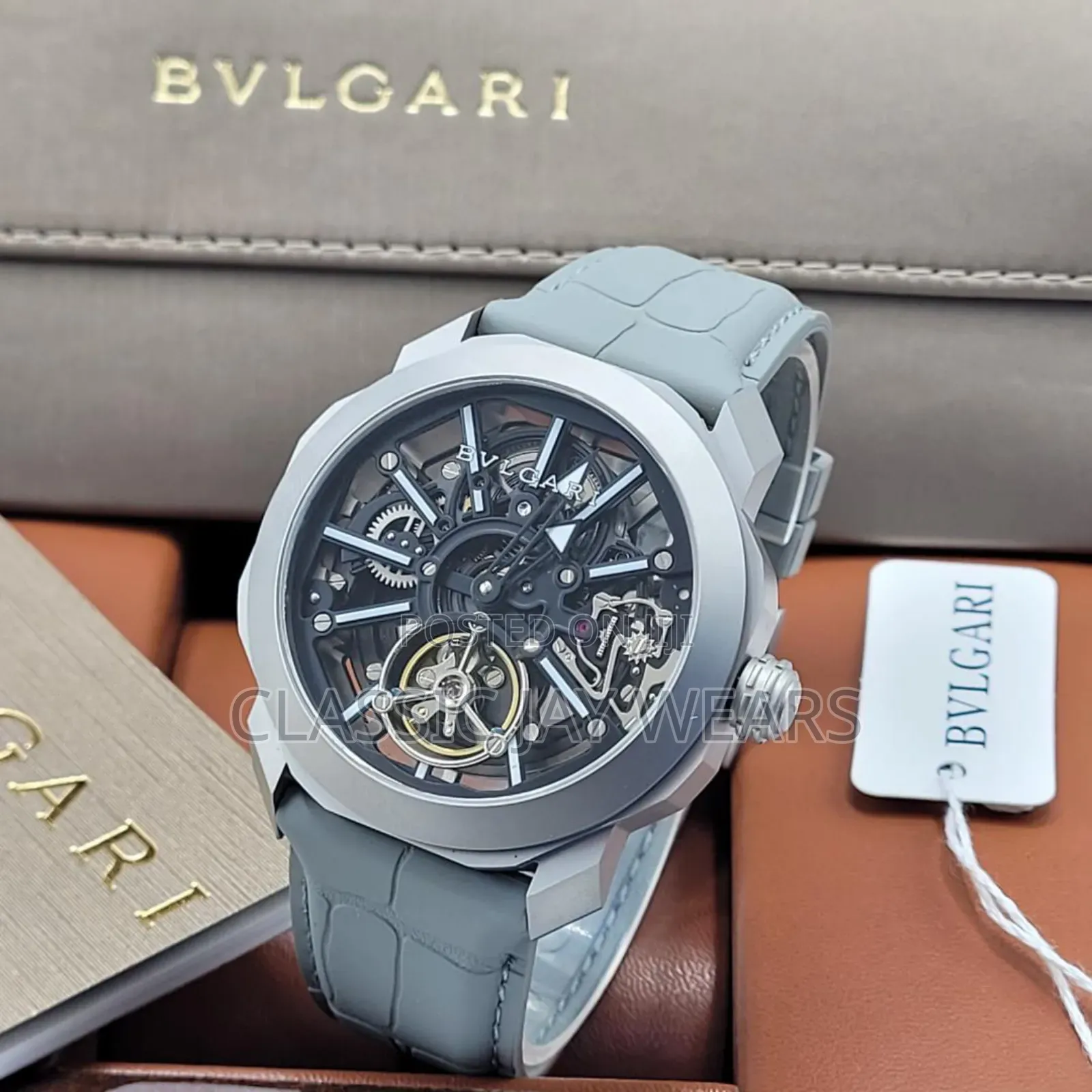 Bvlgari Leather Rubber Automatic Watches